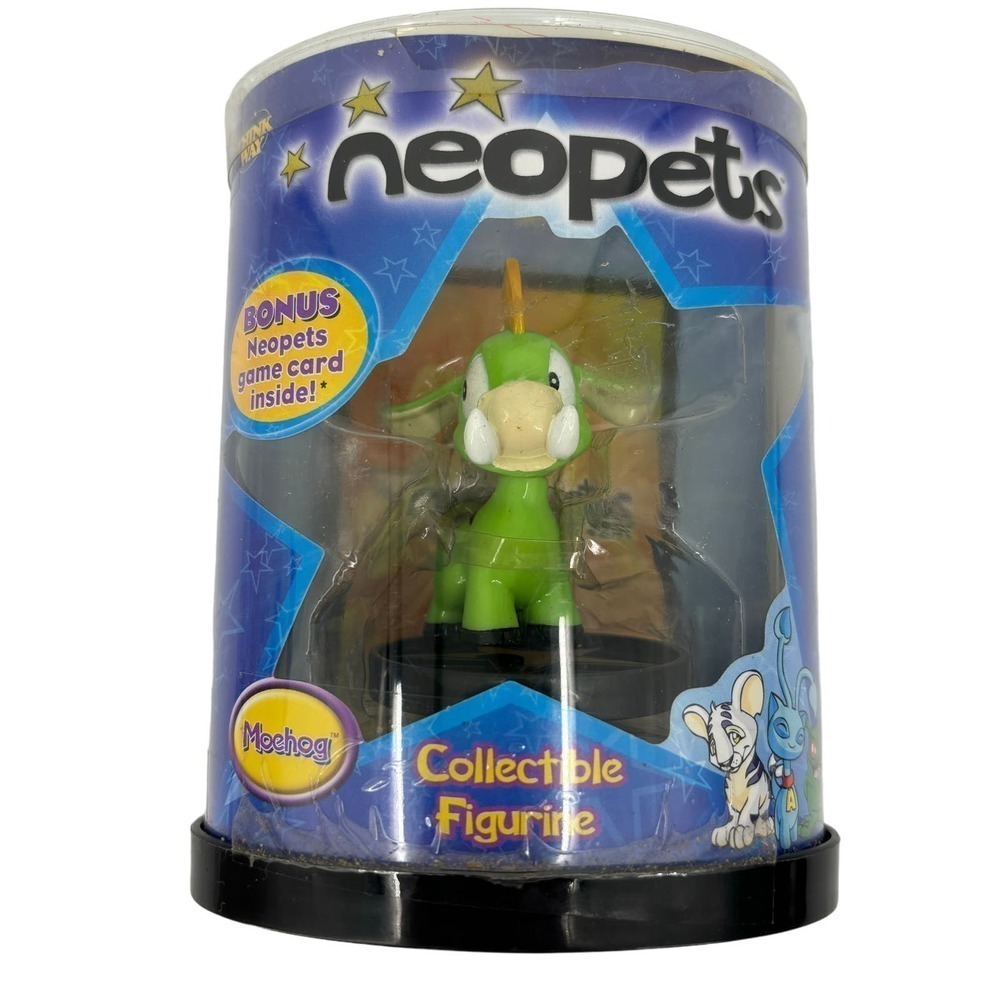 Neopets 2004 Moehog Collectible Mini Figure Bonus Game Card Think Way Toys Rare